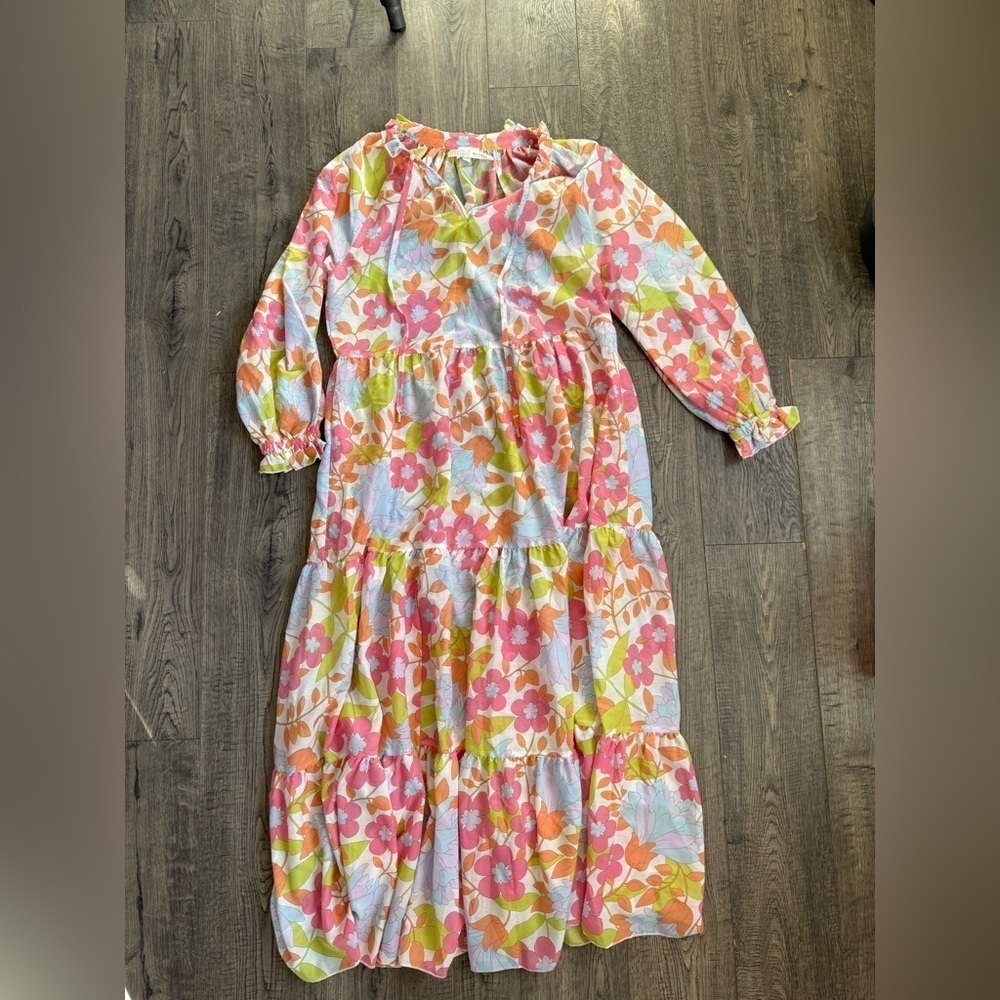 J.Marie The Ava Mae Long Sleeve Maxi Dress In Multi Floral - Picture 4 of 9